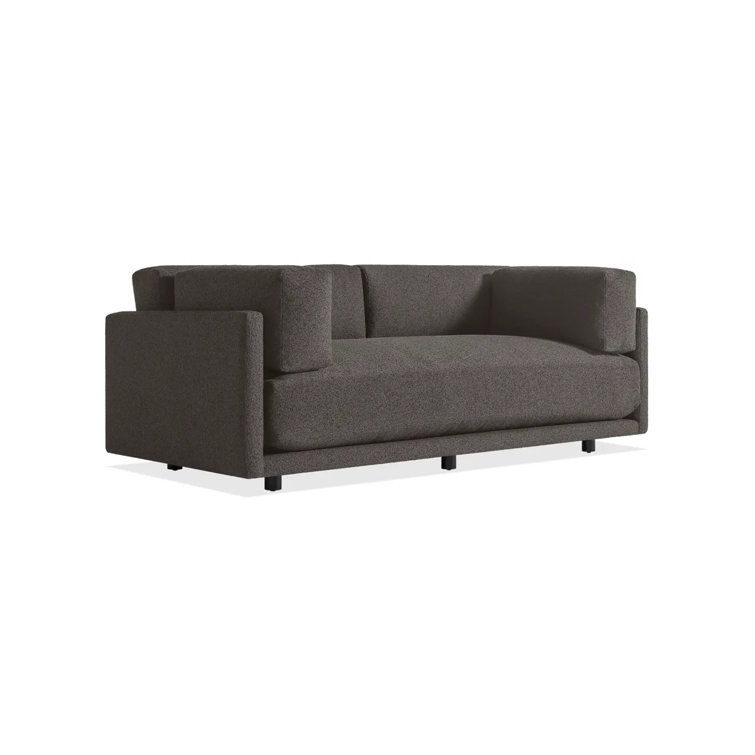Kelso Charcoal 82" Cotton Blend Sofa with Wood Legs