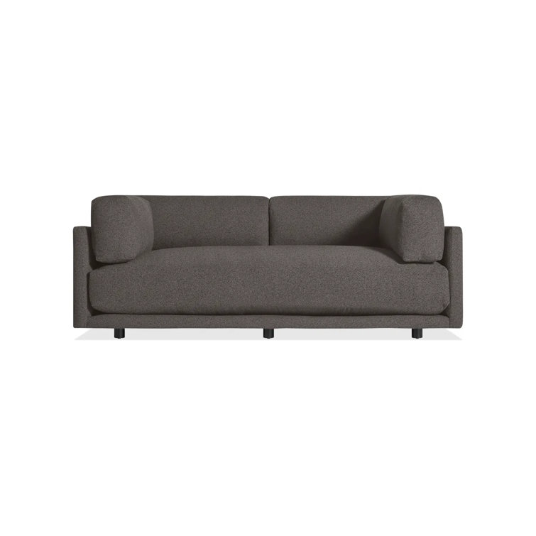 Kelso Charcoal 82" Cotton Blend Sofa with Wood Legs