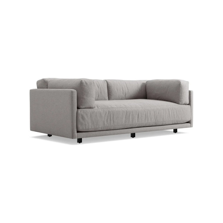 Sunday 82" Agnew Gray Textured Basketweave Cotton Blend Sofa