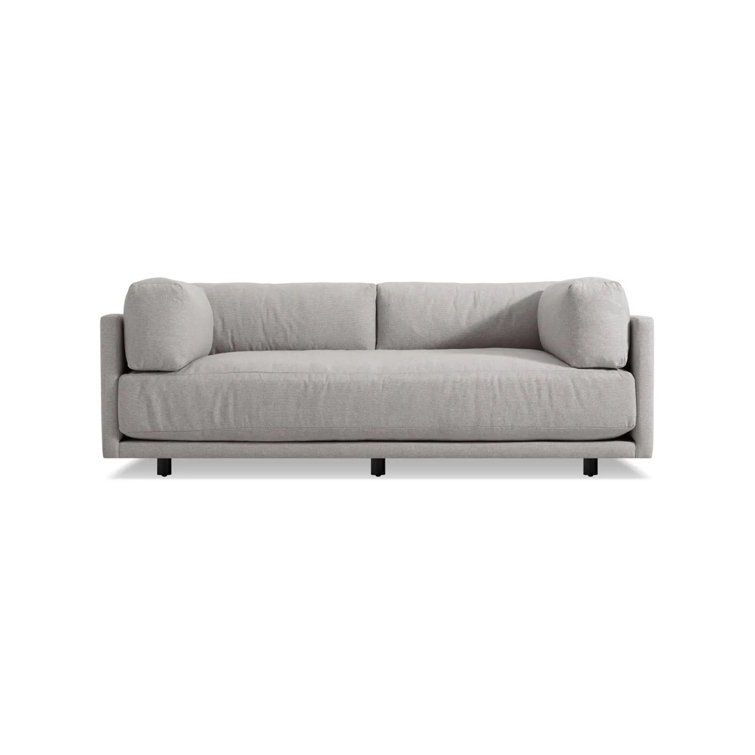 Sunday 82" Agnew Gray Textured Basketweave Cotton Blend Sofa