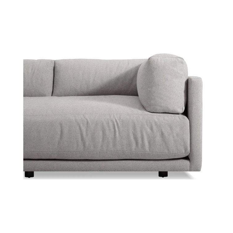 Sunday 82" Agnew Gray Textured Basketweave Cotton Blend Sofa