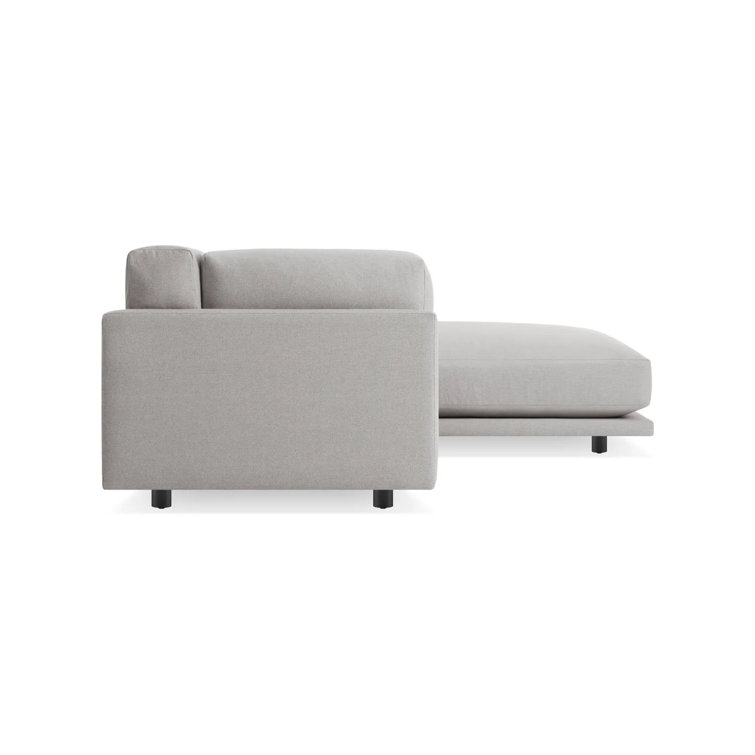 Agnew Grey Cotton Blend Track Arm Sofa with Chaise
