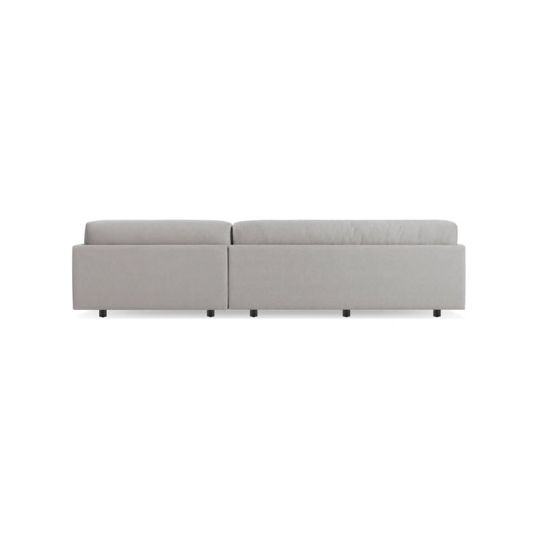 Agnew Grey Cotton Blend Track Arm Sofa with Chaise