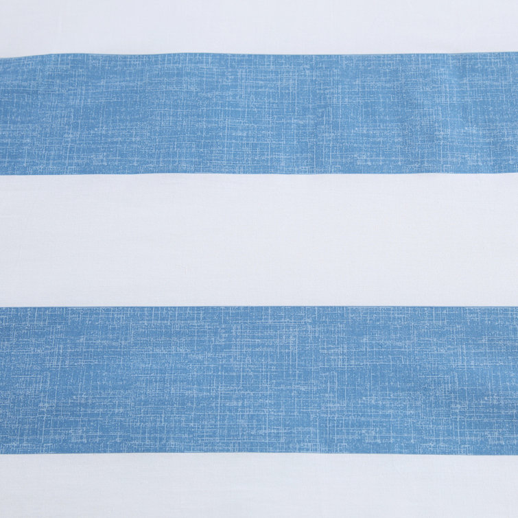 Blue and White Cotton Full Duvet Cover Set with Shams