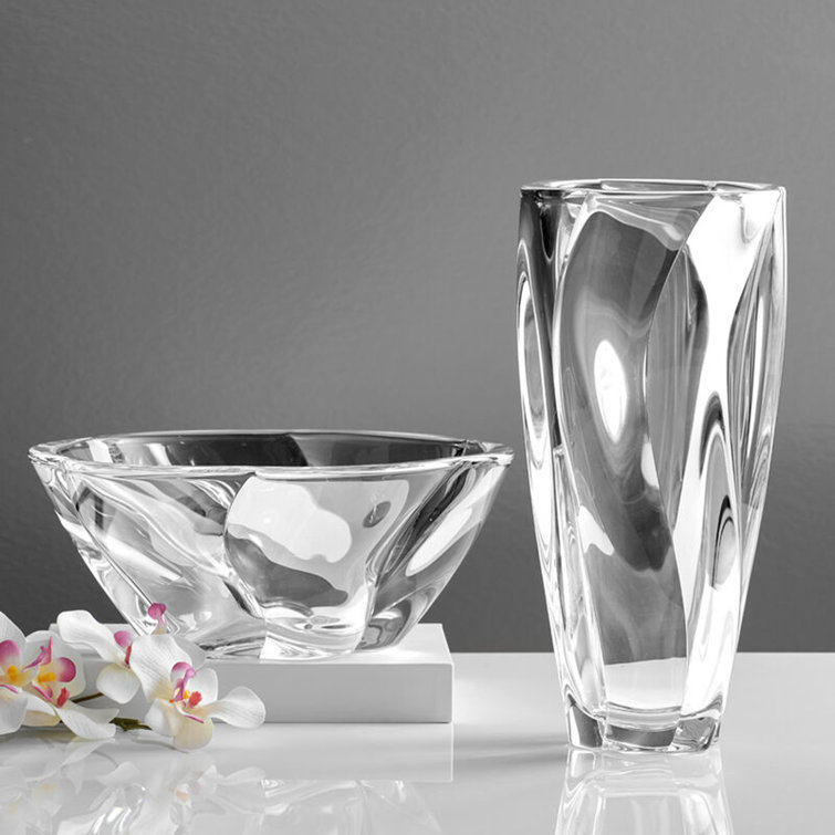 Cassia 12-Inch Clear Crystal Decorative Vase
