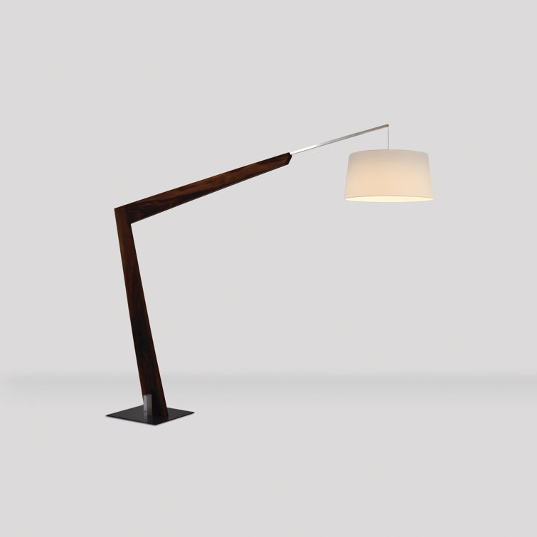 Adjustable White Linen Shade Aluminum Floor Lamp