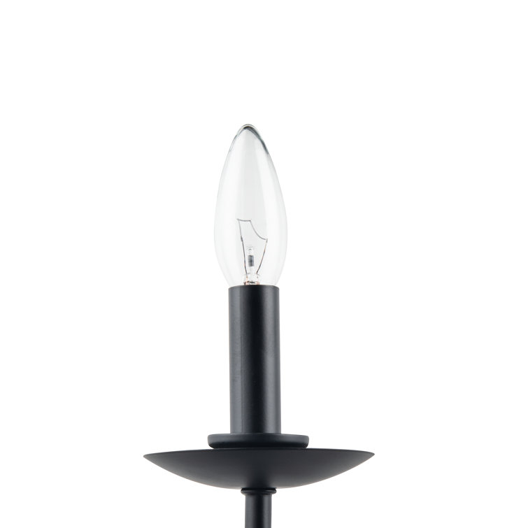 Black Metal 5-Light Candle Style Chandelier