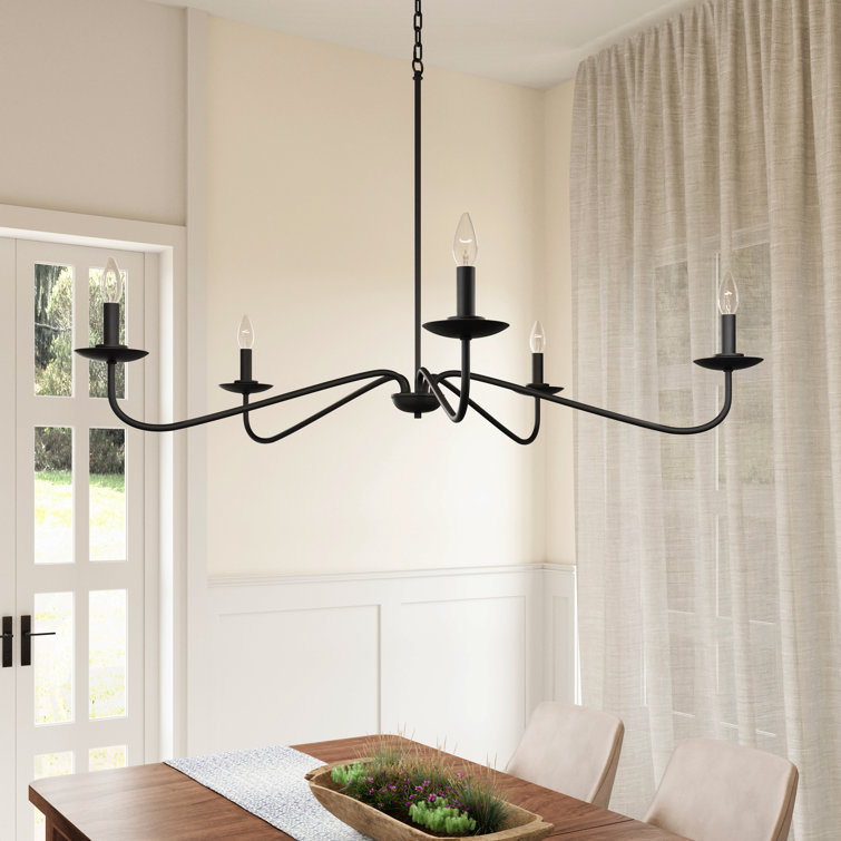Black Metal 5-Light Candle Style Chandelier