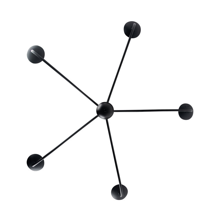 Black Metal 5-Light Candle Style Chandelier