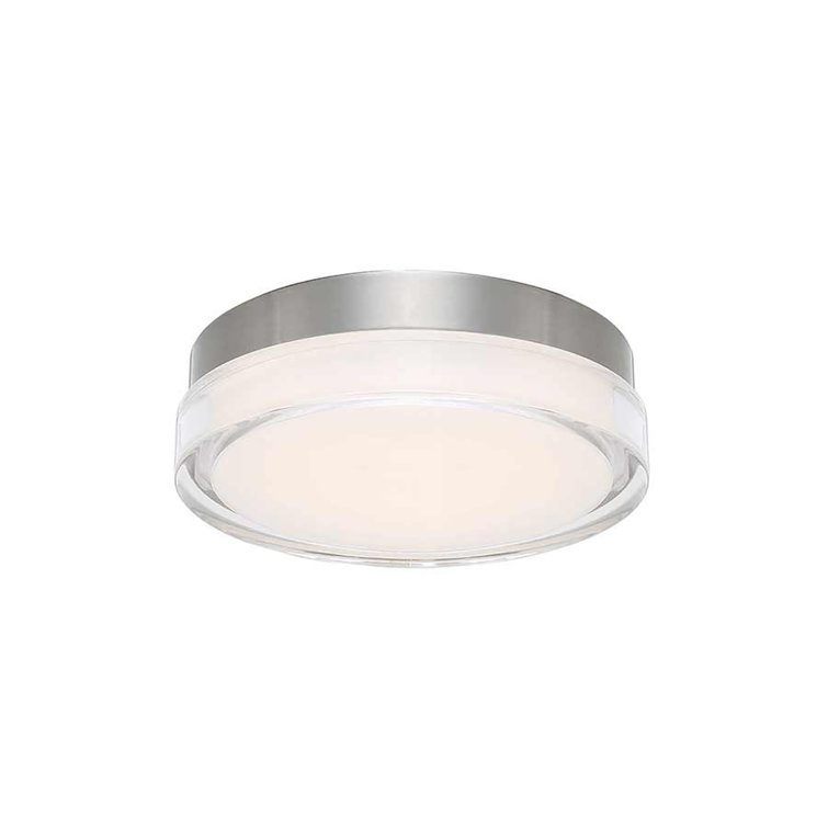 Modern 12" Silver Stainless Steel LED Flush Mount