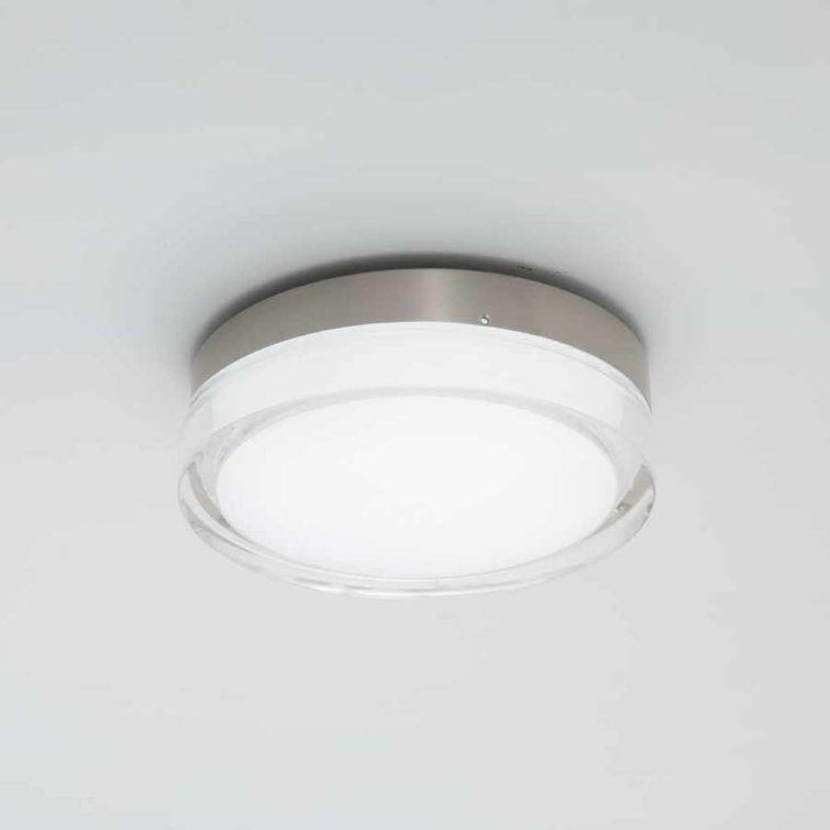 Modern 12" Silver Stainless Steel LED Flush Mount