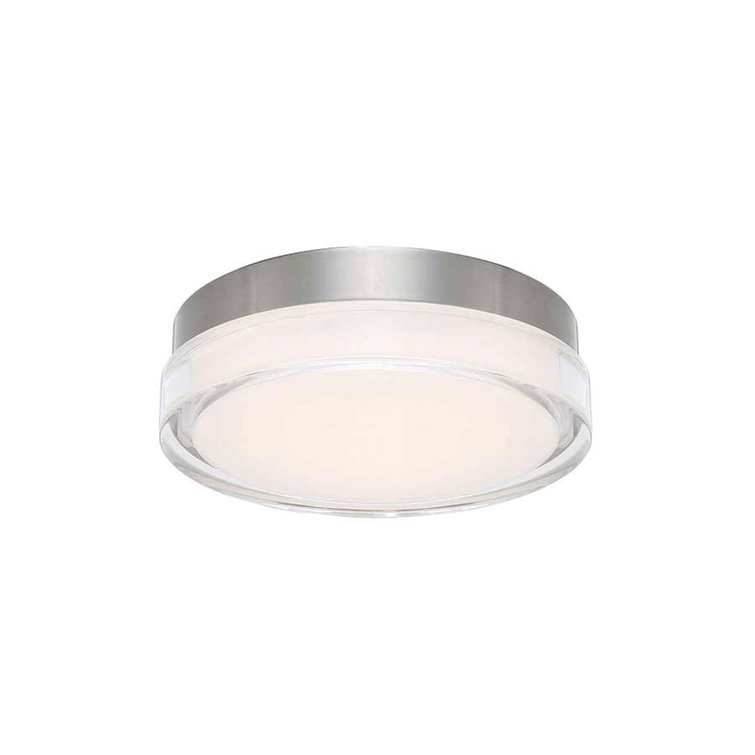 Modern 12" Silver Stainless Steel LED Flush Mount