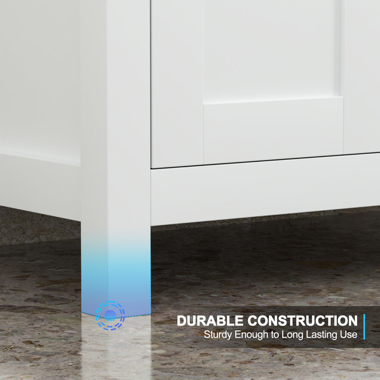 36" White Engineered Wood Freestanding Bathroom Vanity Base