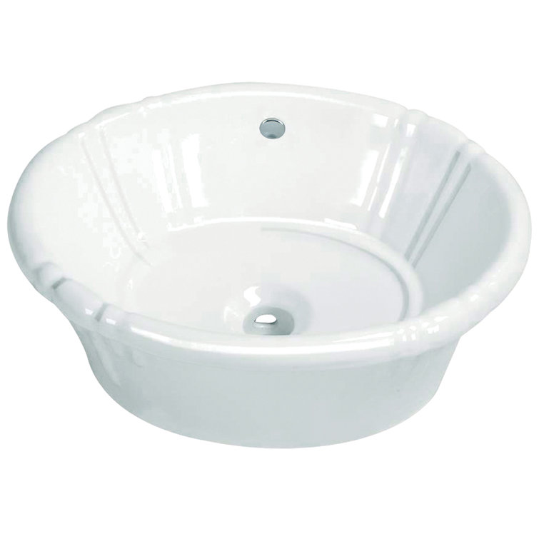 White Ceramic Oval Drop-In Bathroom Sink with Overflow