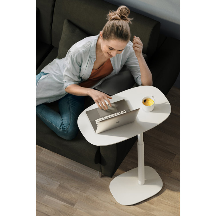 Salt White Adjustable Height Laptop Cart