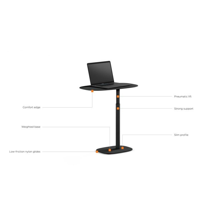 Salt White Adjustable Height Laptop Cart