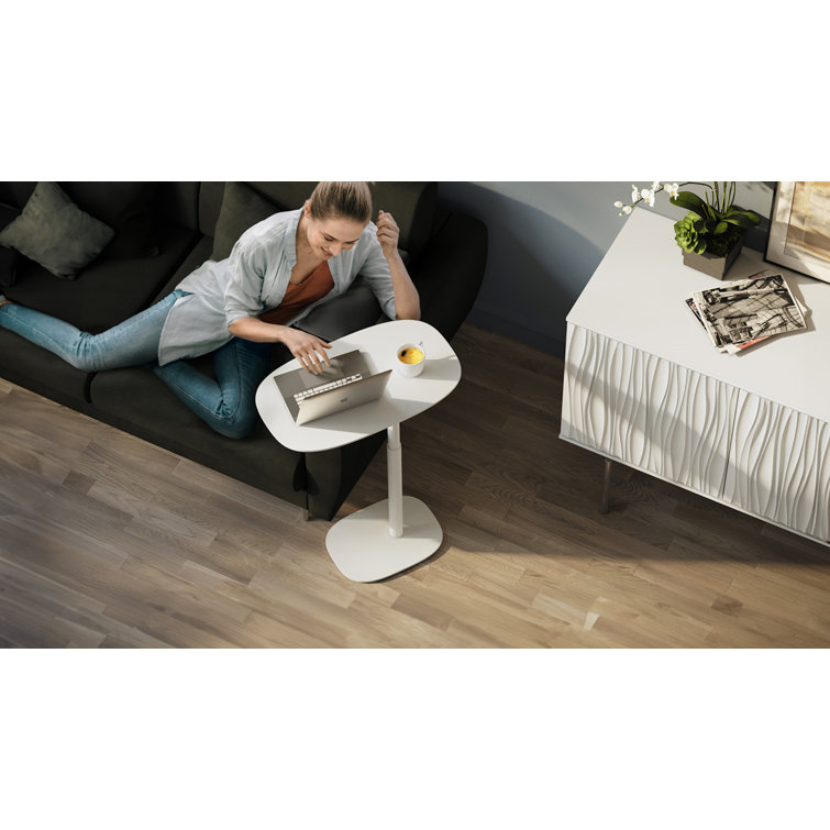 Salt White Adjustable Height Laptop Cart
