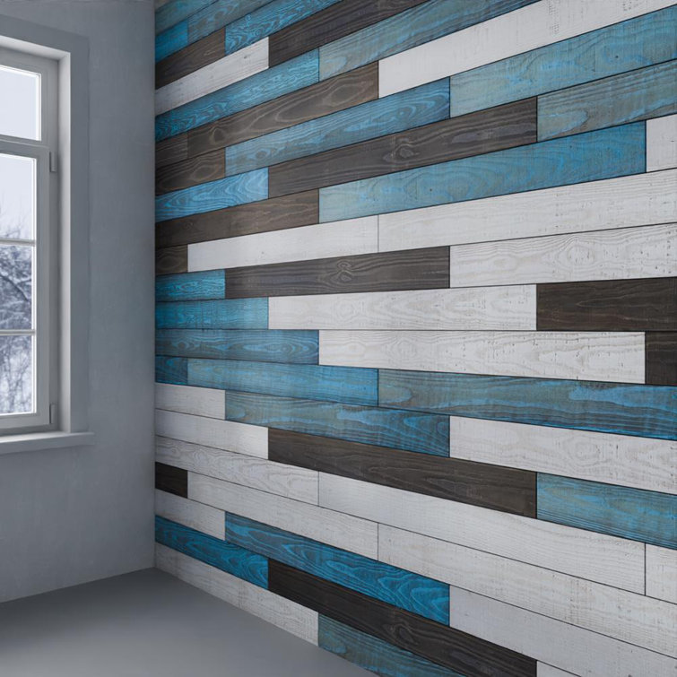 48'' Reclaimed Pine Peel & Stick Textured Wall Planks