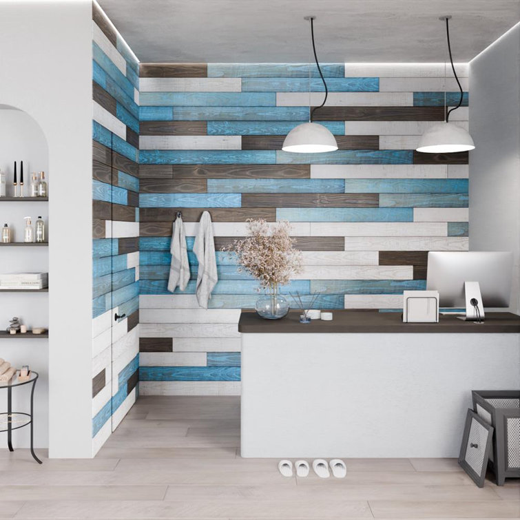 48'' Reclaimed Pine Peel & Stick Textured Wall Planks