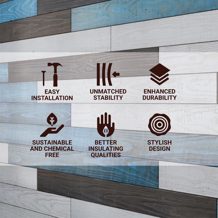48'' Reclaimed Pine Peel & Stick Textured Wall Planks