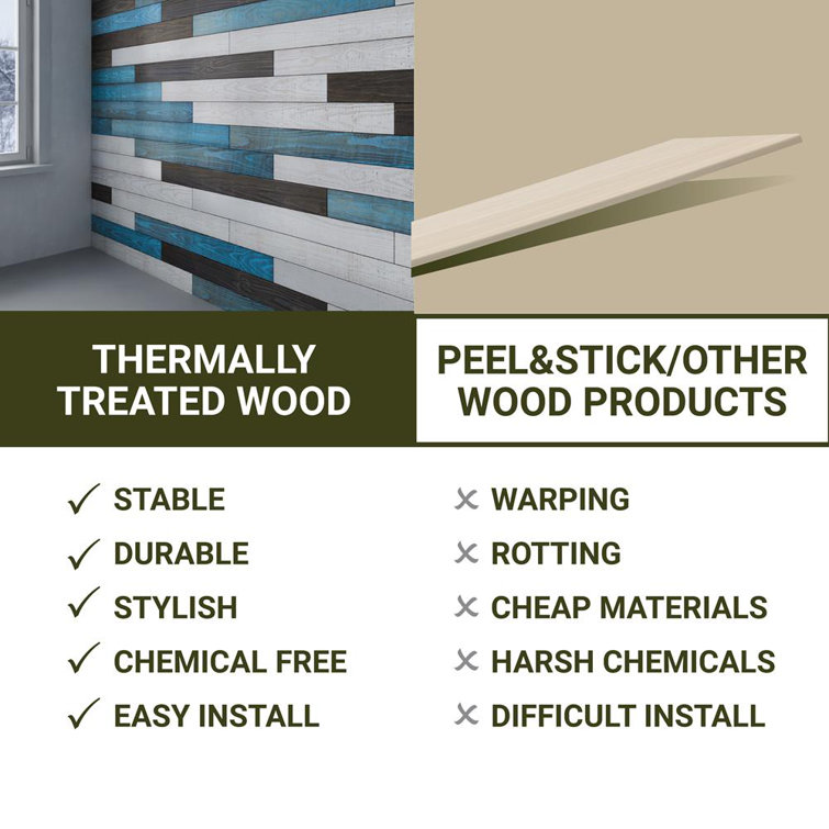 48'' Reclaimed Pine Peel & Stick Textured Wall Planks