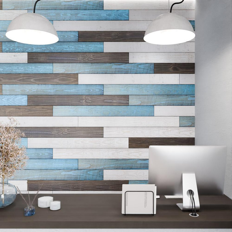48'' Reclaimed Pine Peel & Stick Textured Wall Planks