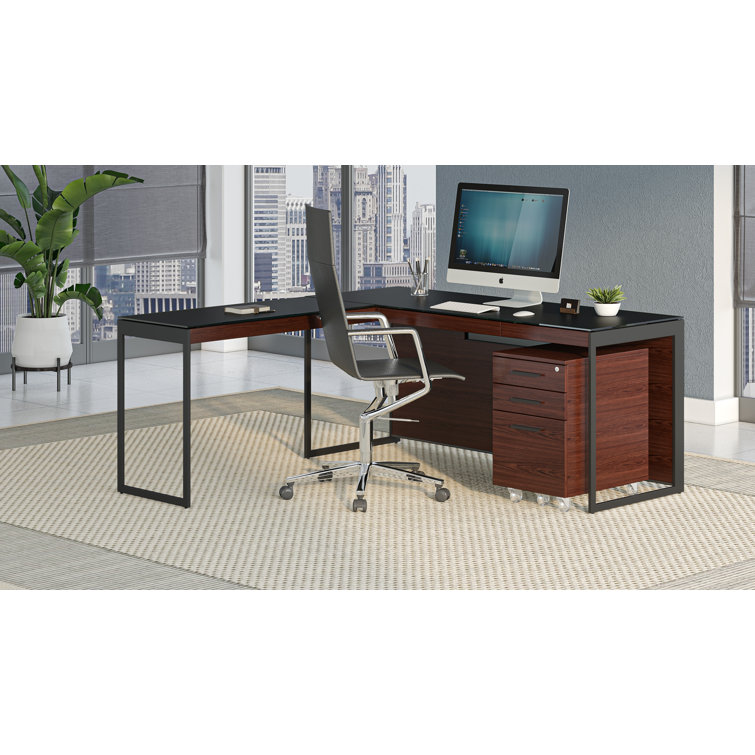 Chocolate Walnut 3-Drawer Lockable Mobile File Cabinet