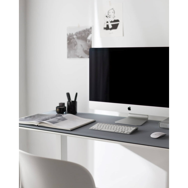 Centro Adjustable Height 66" Gray Glass Computer Desk with Drawer