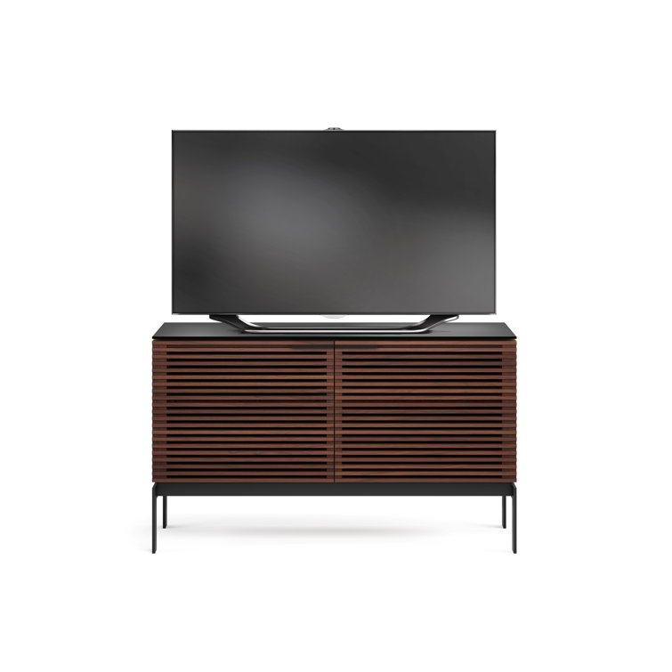 Chocolate Stained Walnut Media Console with Cabinet