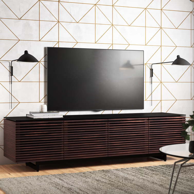Chocolate Stained Walnut Media Console with Adjustable Shelves