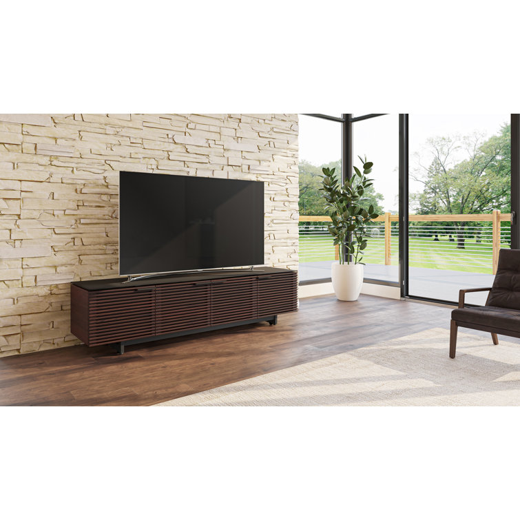 Chocolate Stained Walnut Media Console with Adjustable Shelves
