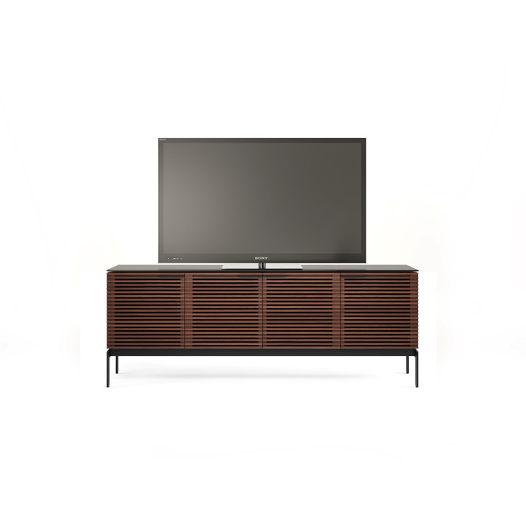 Chocolate Stained Walnut Media Console with Cabinet
