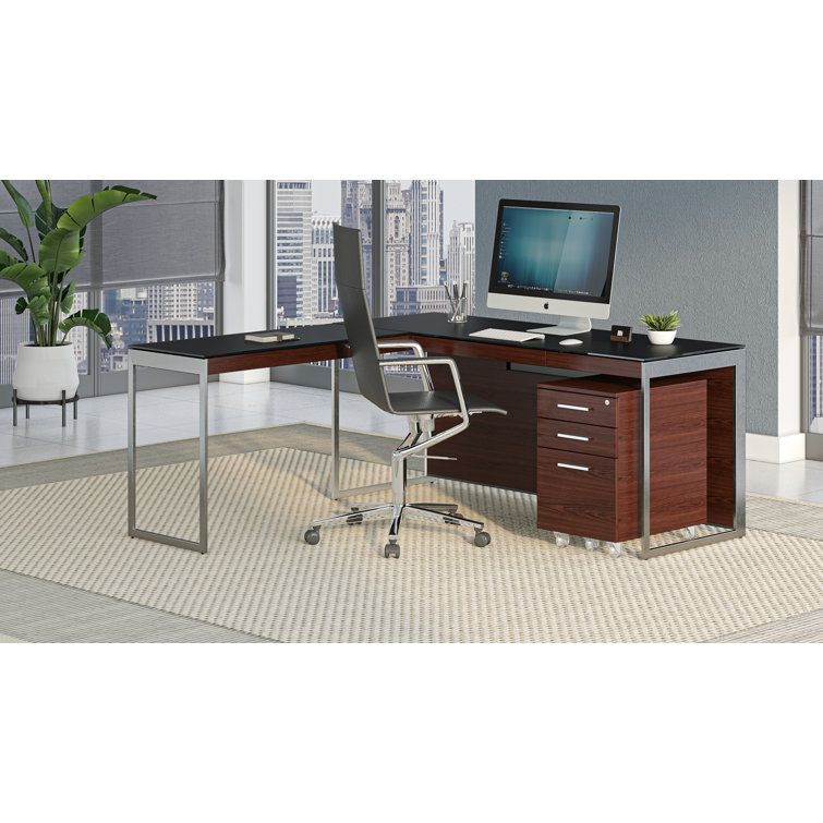 Chocolate Walnut 3-Drawer Lockable Mobile File Cabinet