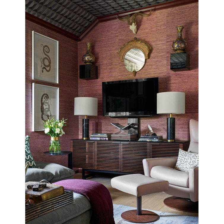 Chocolate Stained Walnut 79" Media Console with Glass Top
