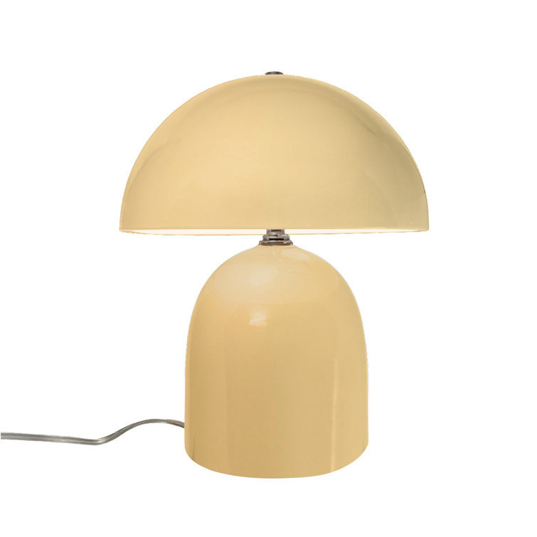 Muted Yellow Ceramic Dome Table Lamp