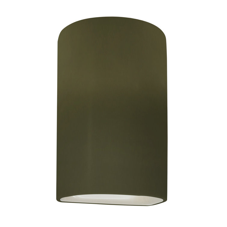Matte Green Ceramic Dimmable Flush Mounted Sconce