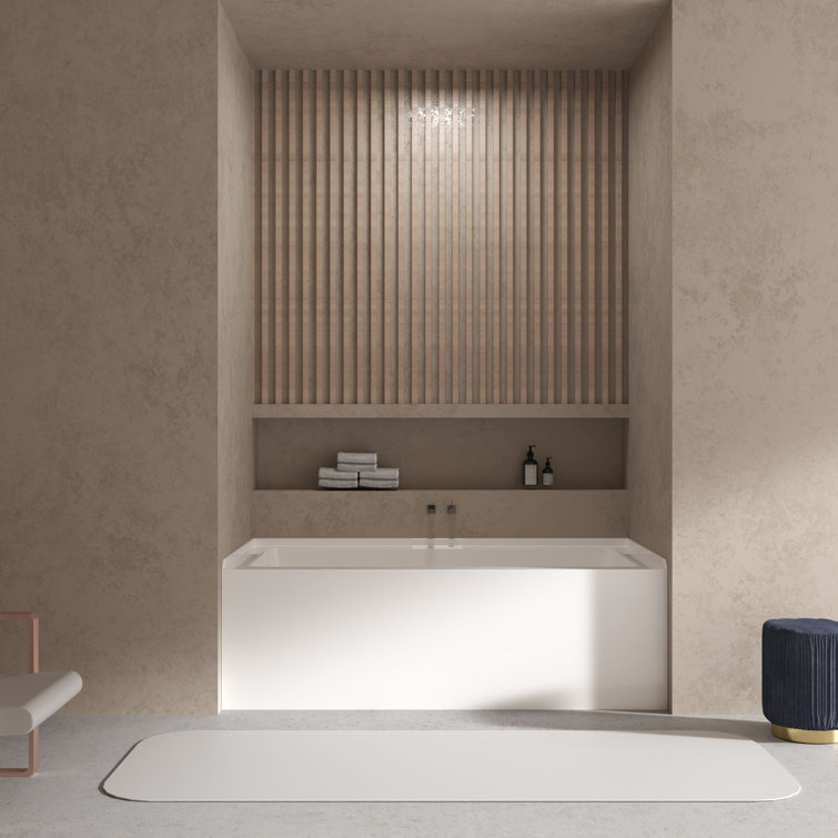 Ursula 60'' x 30'' White Acrylic Alcove Bathtub