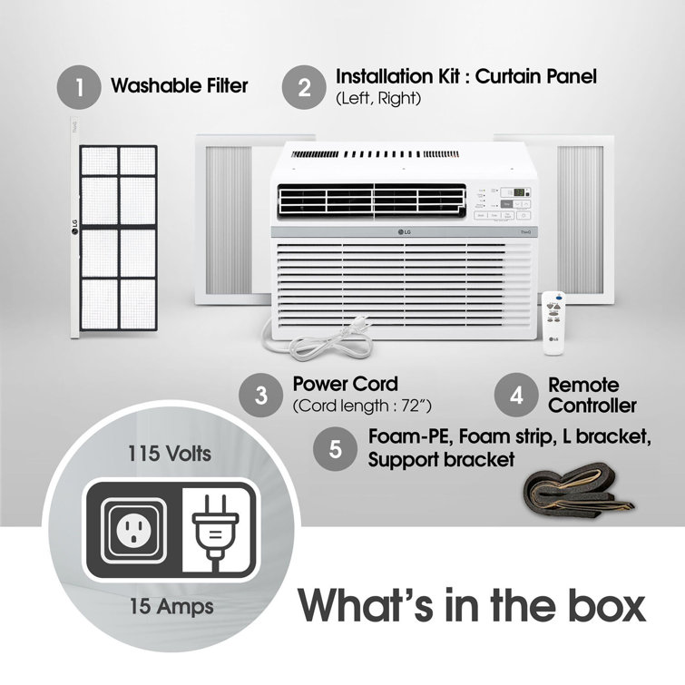 LG 10,000 BTU White Window Air Conditioner with Remote