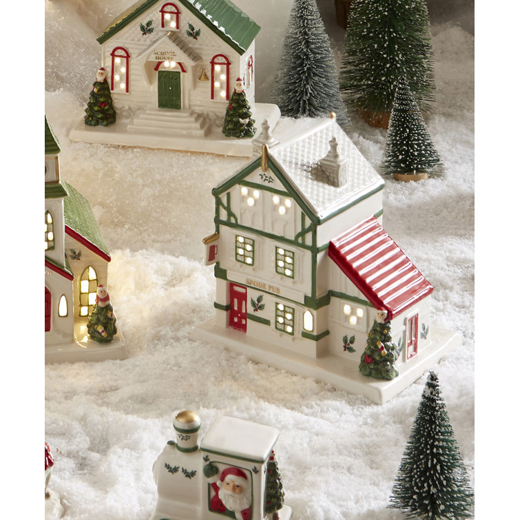 Spode Christmas Tree LED Lighted Ceramic Public House