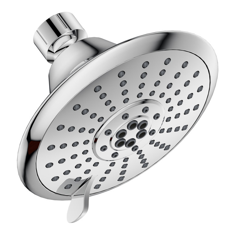 Chrome 5-Function Round Wall Mounted Shower Head