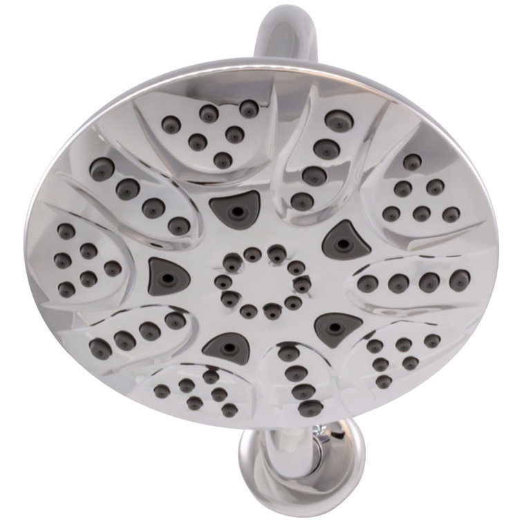 Large Round Chrome Wall Mounted 5-Function Shower Head