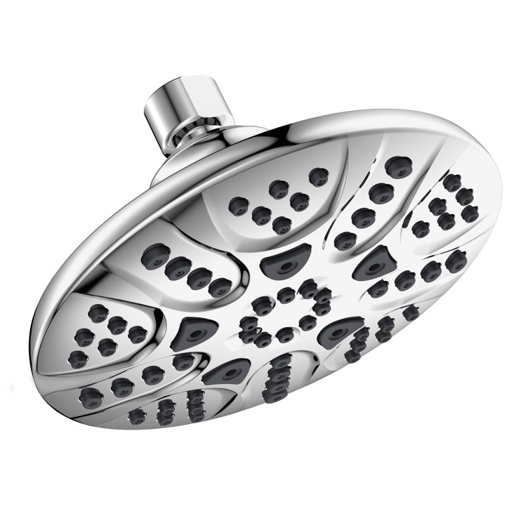 Large Round Chrome Wall Mounted 5-Function Shower Head