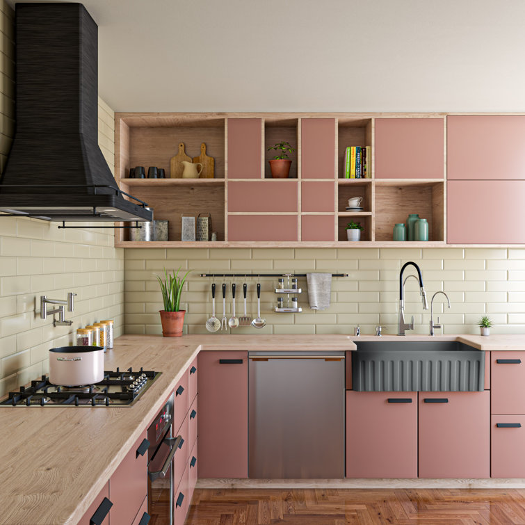 33'' Gray Matte Fireclay Farmhouse Kitchen Sink