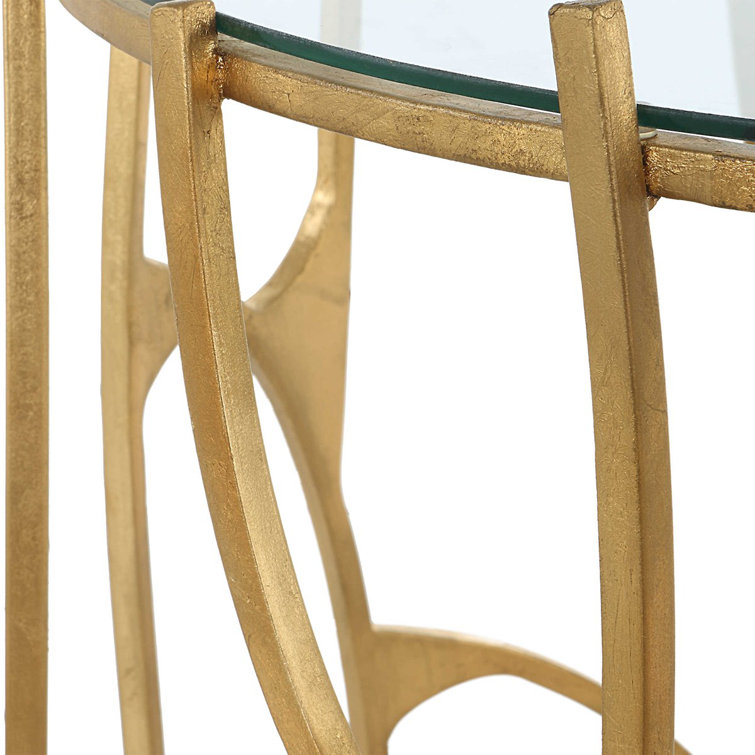 Ritual Round Gold Iron and Glass Side Table