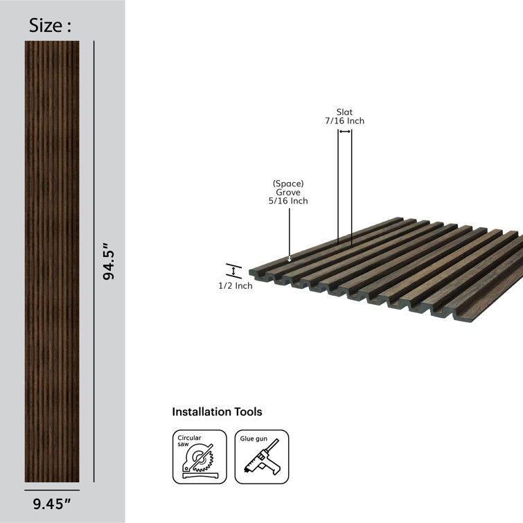 Walnut 94.5" 3D Wood Slat Wall Panels