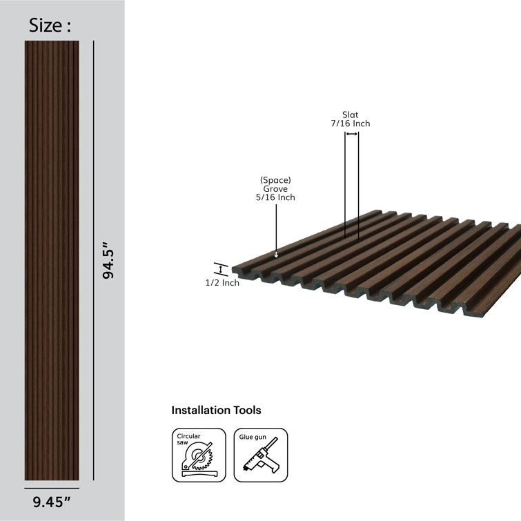 Teak 94.5" 3D Wood Slat Wall Panels