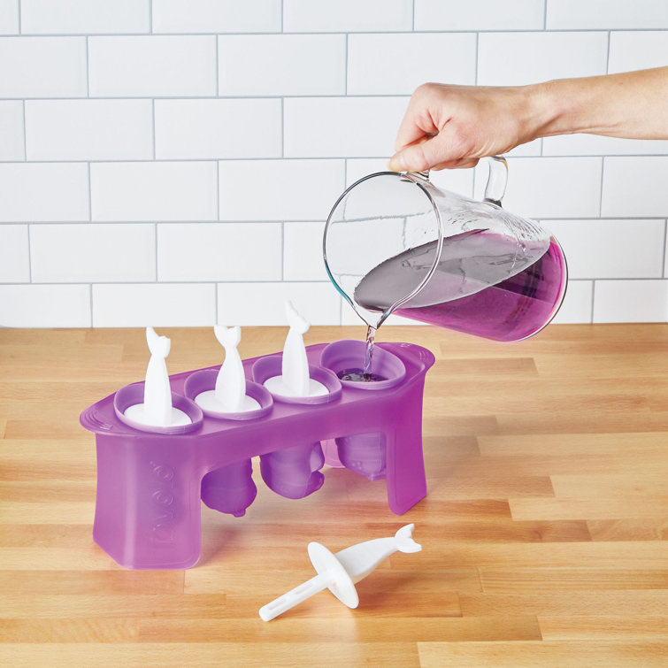 Purple Silicone Mermaid Popsicle Mold Set with Sticks