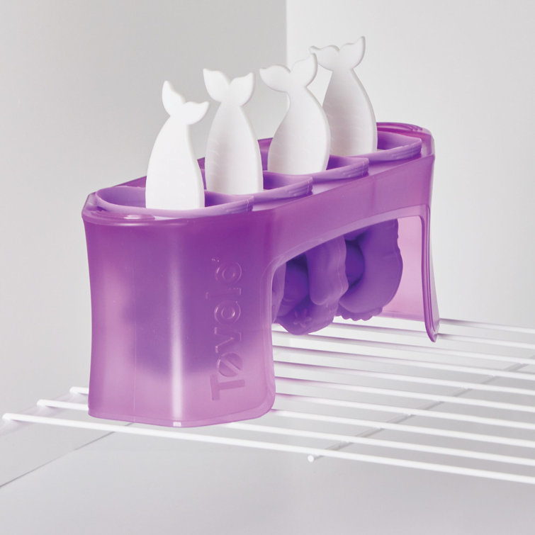 Purple Silicone Mermaid Popsicle Mold Set with Sticks