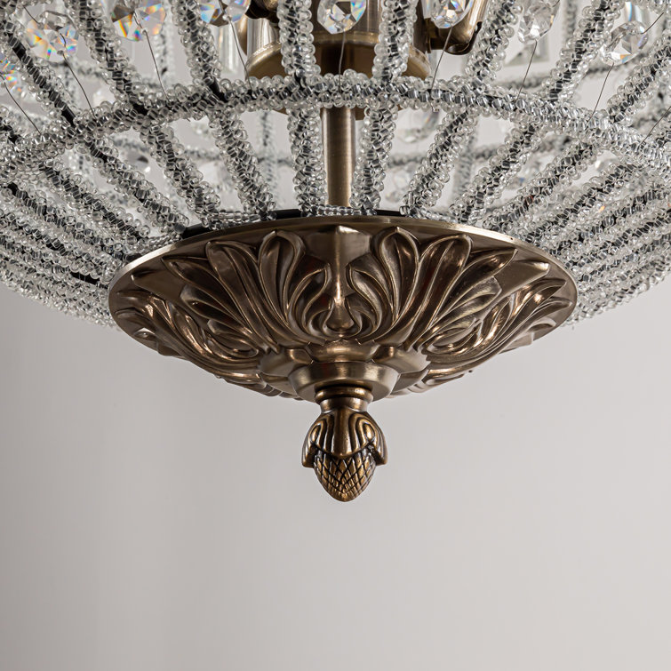 Antique Bronze Crystal Globe Pendant Light