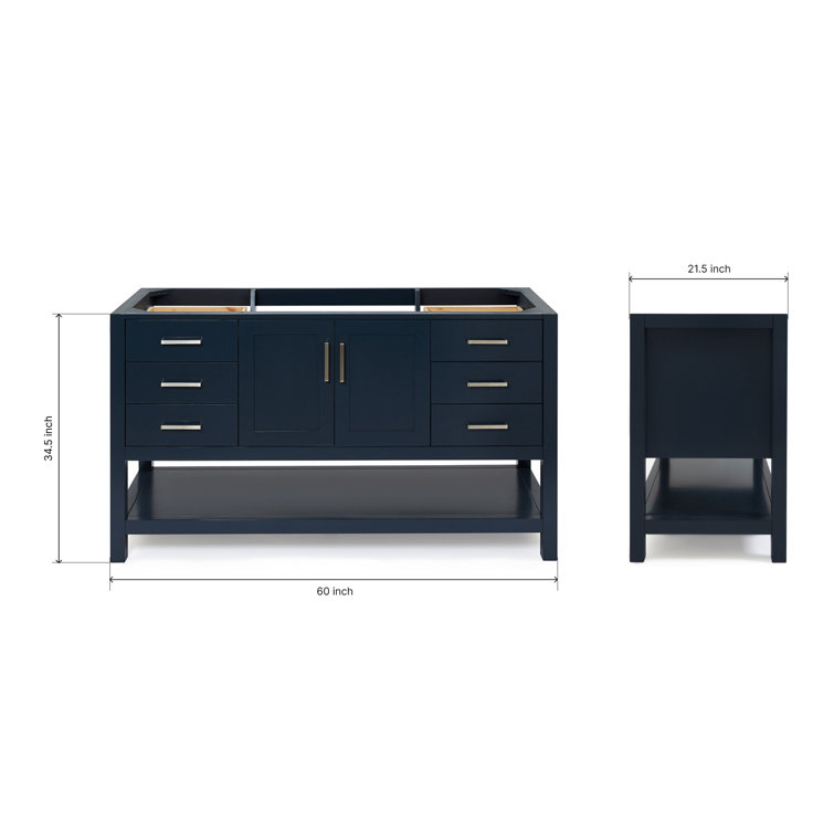 Magnolia 60" Midnight Blue Single Freestanding Vanity Cabinet